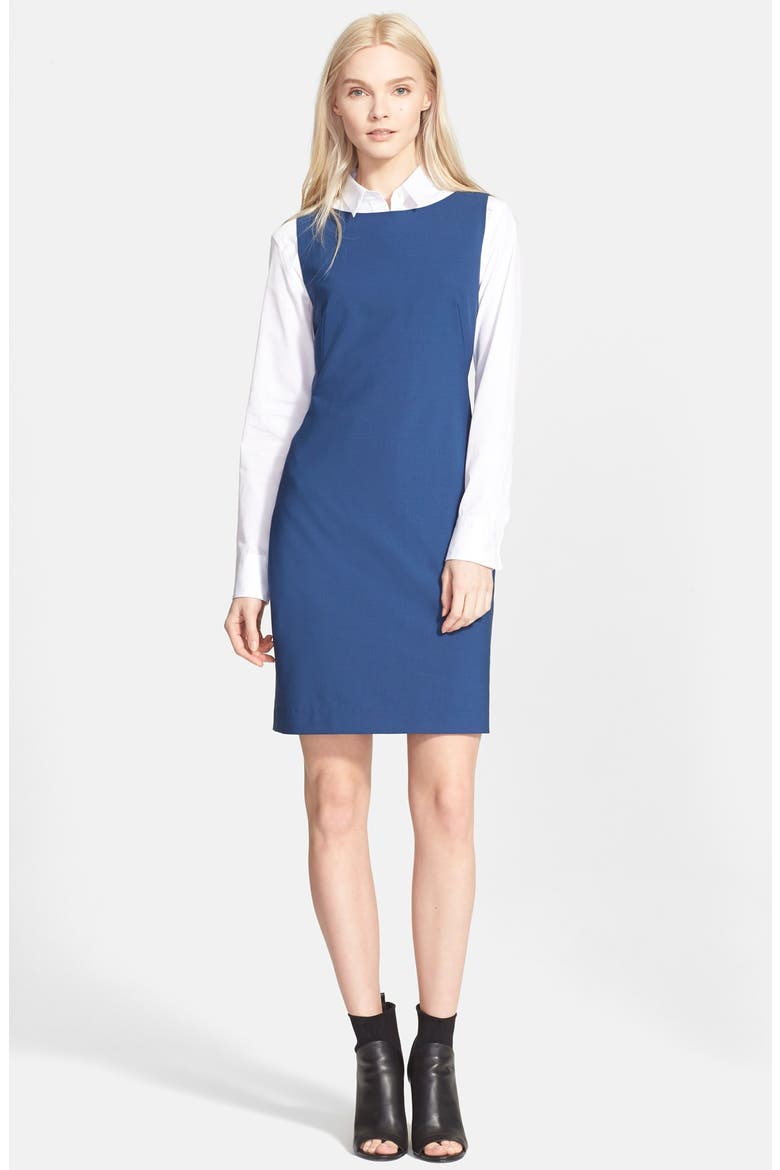 'Betty' Stretch Wool Sheath Dress, Alternate, color, DARK PACIFIC