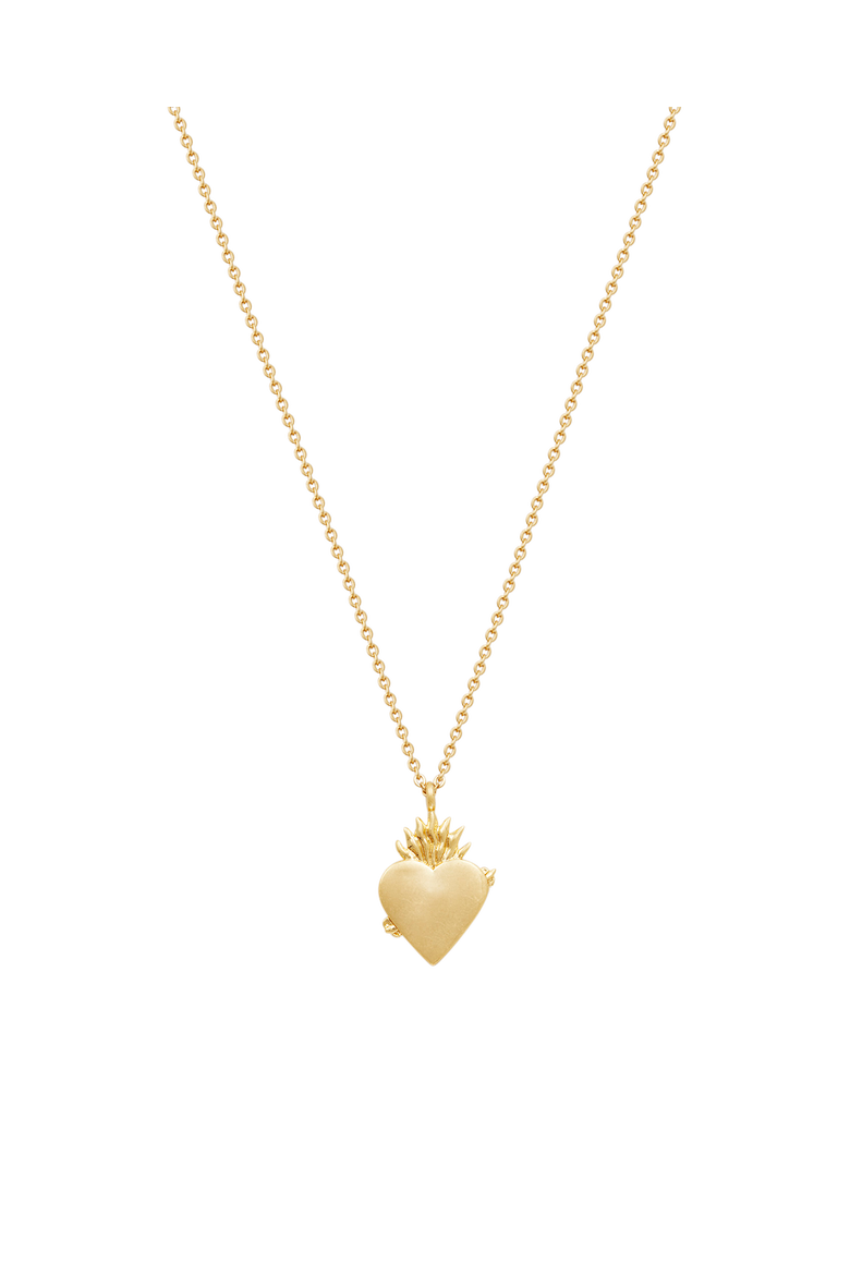 Sacred Heart Necklace, Alternate, color, Gold