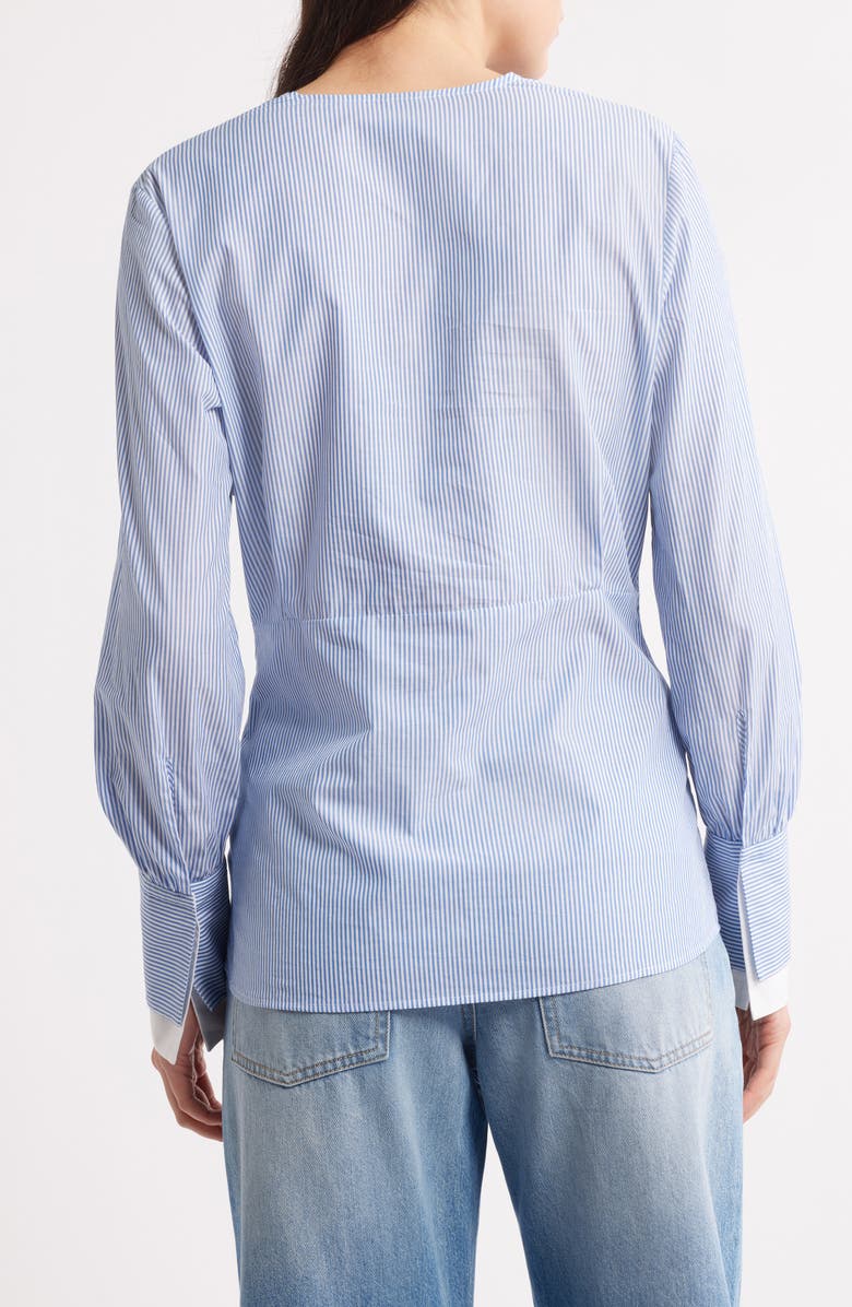 BOSS Bawari Stripe Twist Front Cotton Shirt, Alternate, color, 