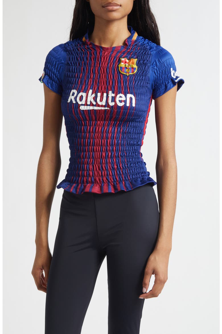Shirred Soccer Jersey, Main, color, BLUE/ RED/ YELLOW MULTI