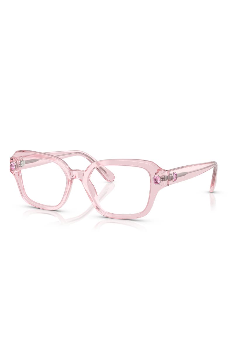 Swarovski 54mm Pillow Optical Glasses, Alternate, color, Transparent Pink