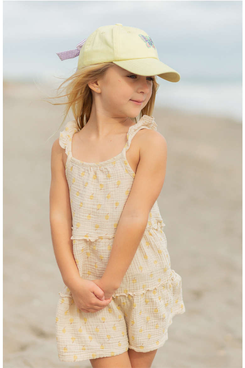 Butterfly Twill Bow Baseball Hat, Alternate, color, Yellow