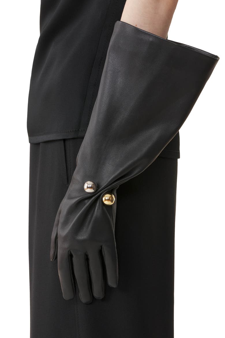 Ondine Leather Gloves, Alternate, color, Black