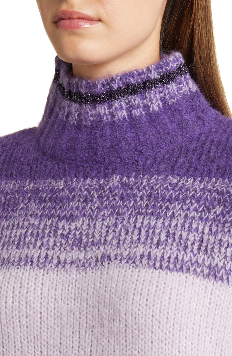 Wit & Wisdom Ombré Stripe Turtleneck Sweater, Alternate, color, Mocha Multi