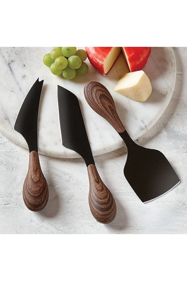 Mod Cheese Utensil Set of Three Black Stainless Steel, Alternate, color, Black
