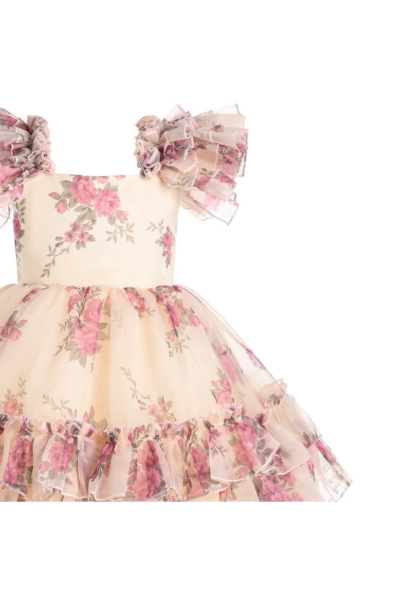 Rosavine Floral Tulle Dress, Alternate, color, Cream