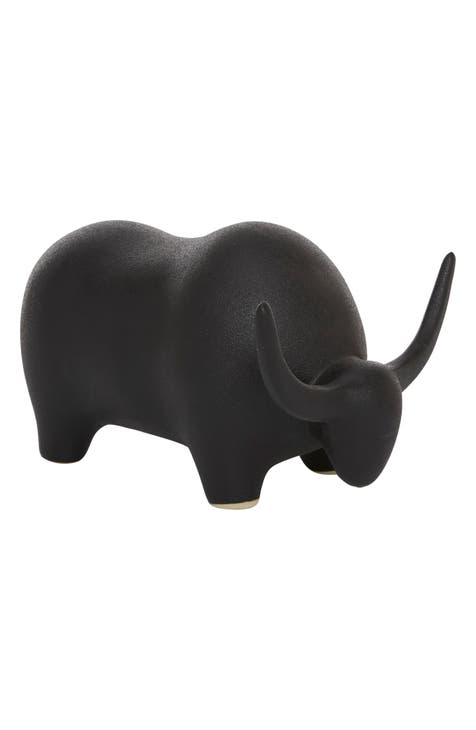 Ceramic Bull Sculpture