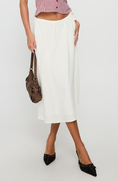 Persuasion Side Tie Midi Skirt