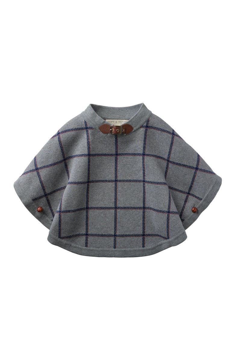 Hope 
Henry Girls
 Cable Sweater Cape, Kids, Main, color, Gray Plaid