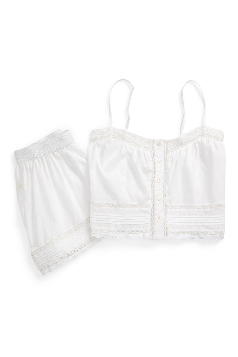 Cotton Voile Short Pajamas, Alternate, color, WHITE CLOUD