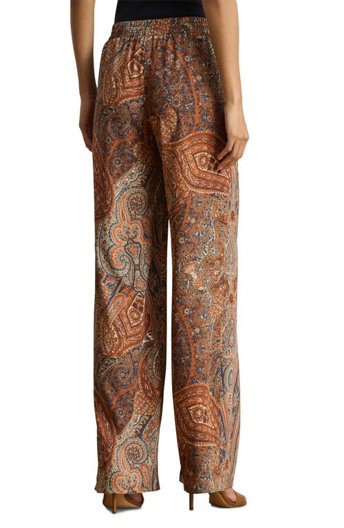 Ralph Lauren Lauren Paisley Crêpe De Chine Wide-leg Pant In Multi