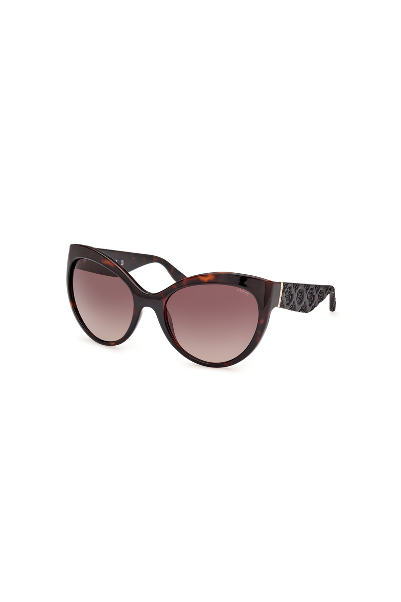 Logo Temple Cat Eye Sunglasses, Main, color, Dark Havana / Gradient Brown