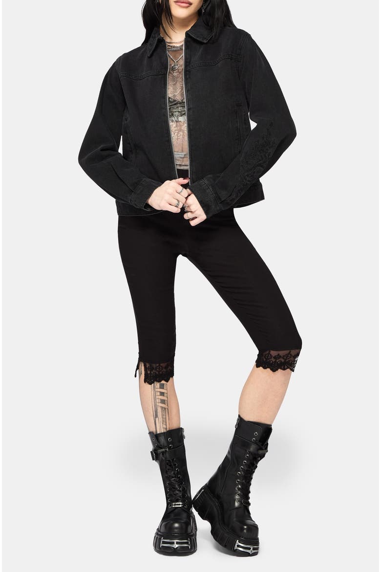 Selin Boxy Denim Jacket, Alternate, color, Black