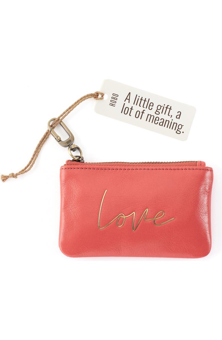 HOBO Sentiment Leather Pouch, Main, color, Pink Mirage