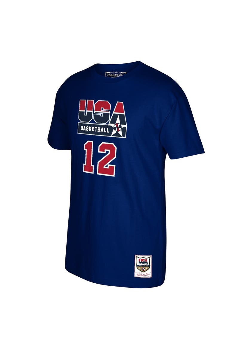 Men's Mitchell & Ness John Stockton Navy USA Basketball 1992 Dream Team Name & Number T-Shirt, Alternate, color, Navy