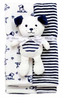 Plush Puppy 3-Piece Blanket Gift Set