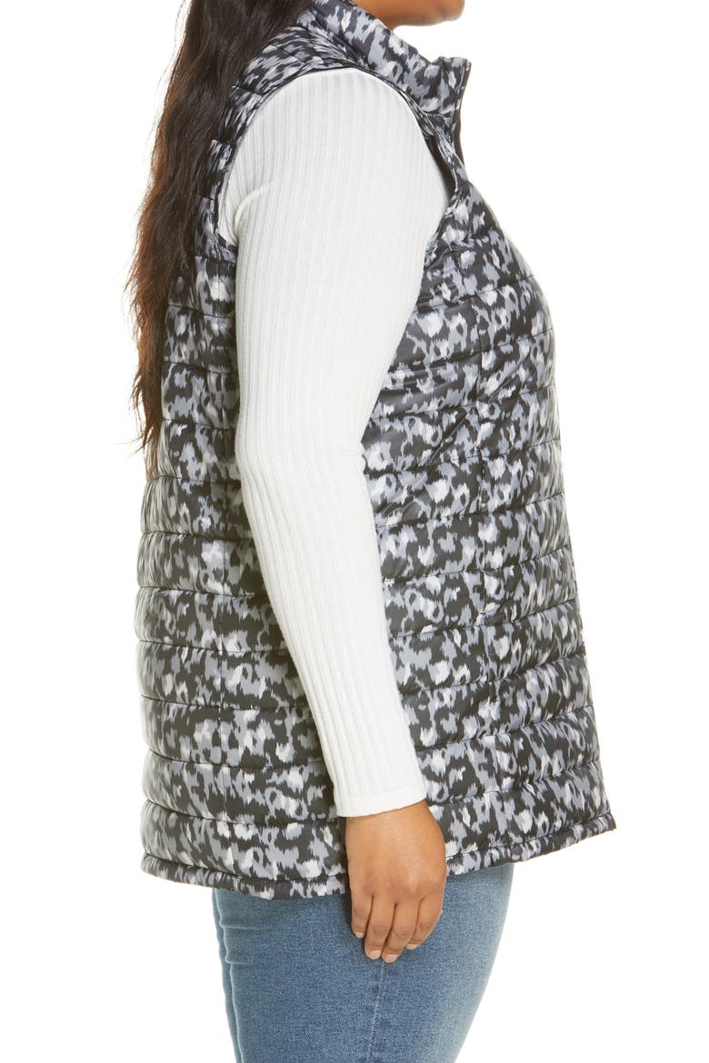 Quilted Puffer Vest, Alternate, color, BLACK IKAT