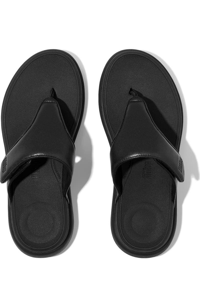 FitFlop F-Mode Go Adj Flatfo Toe-Post, Alternate, color, All Black