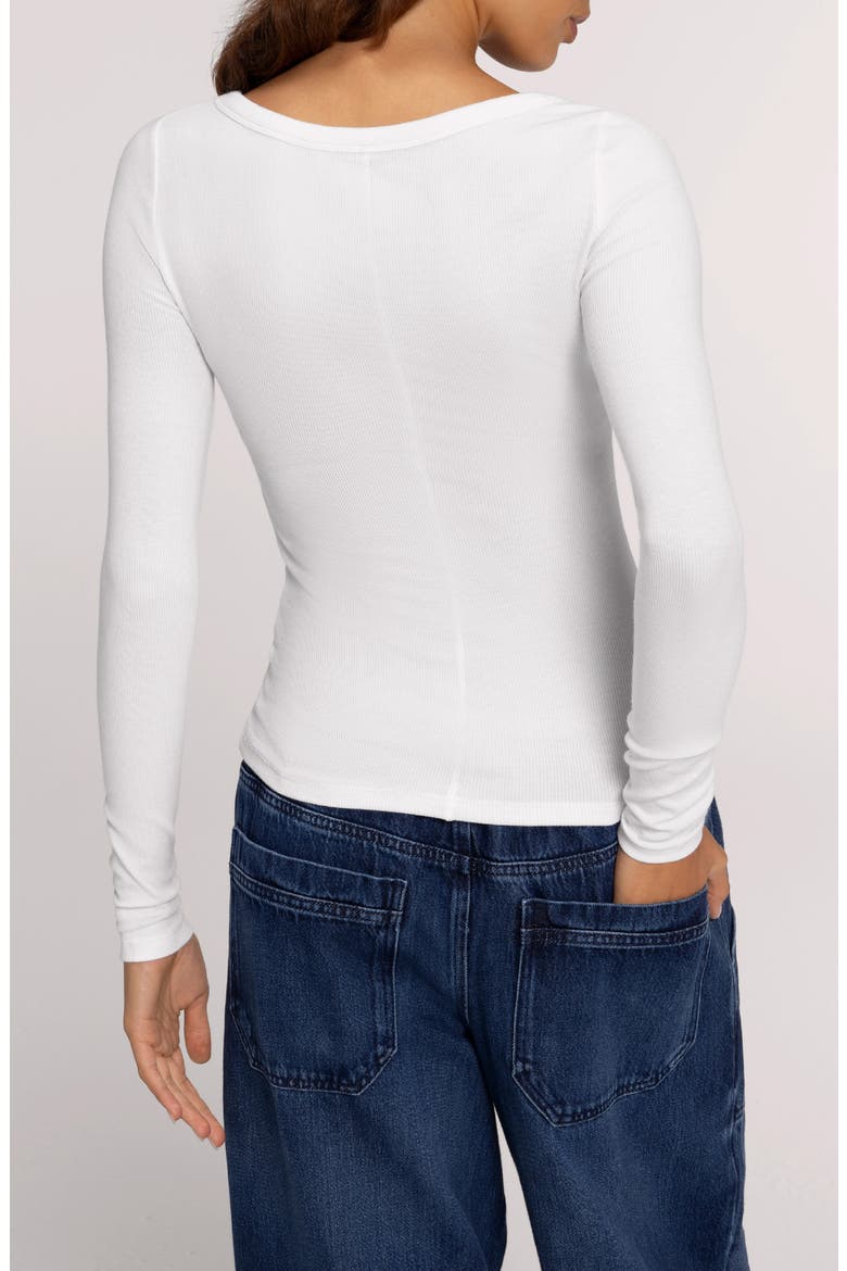 Slinky Scoop Neck Rib Top, Alternate, color, WHITE