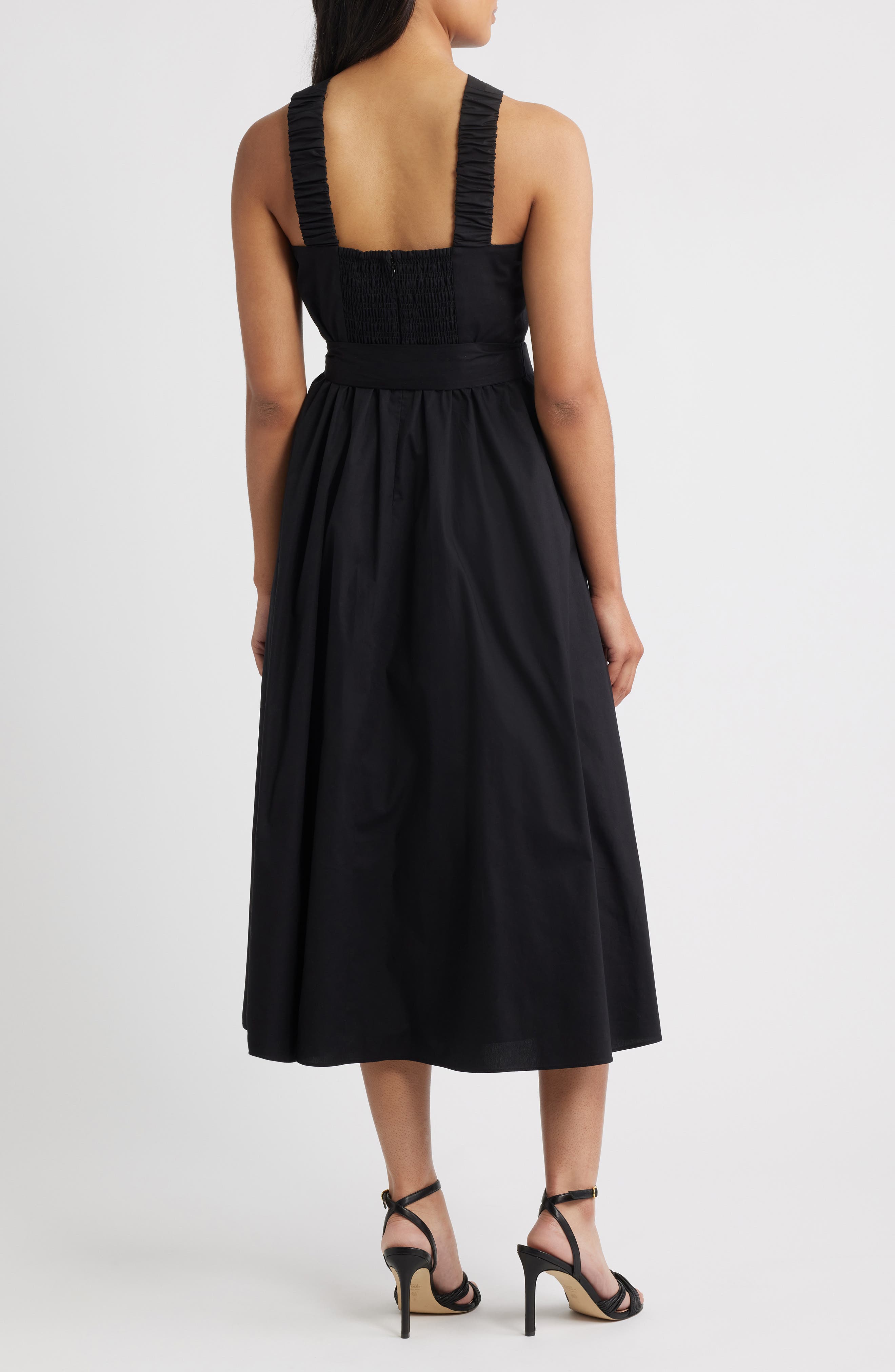 criss cross halter dress midi Anne Klein Women's Crisscross - Black resort style