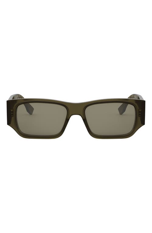 Fendi Ff Squared 54mm Rectangular Sunglasses In Green