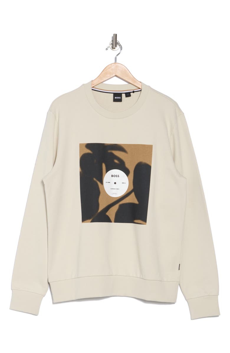 BOSS Soleri Logo Graphic Crewneck Sweatshirt, Alternate, color,