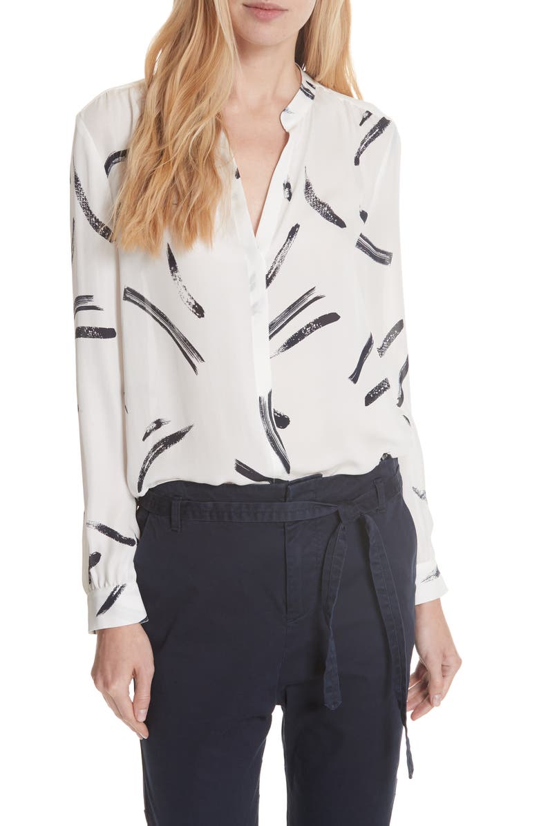 Joie Mintee Print Silk Blouse, Main, color, 