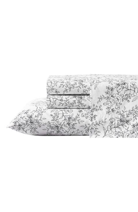 Hawley Floral Print 200 Thread Count Cotton Percale Sheet Set
