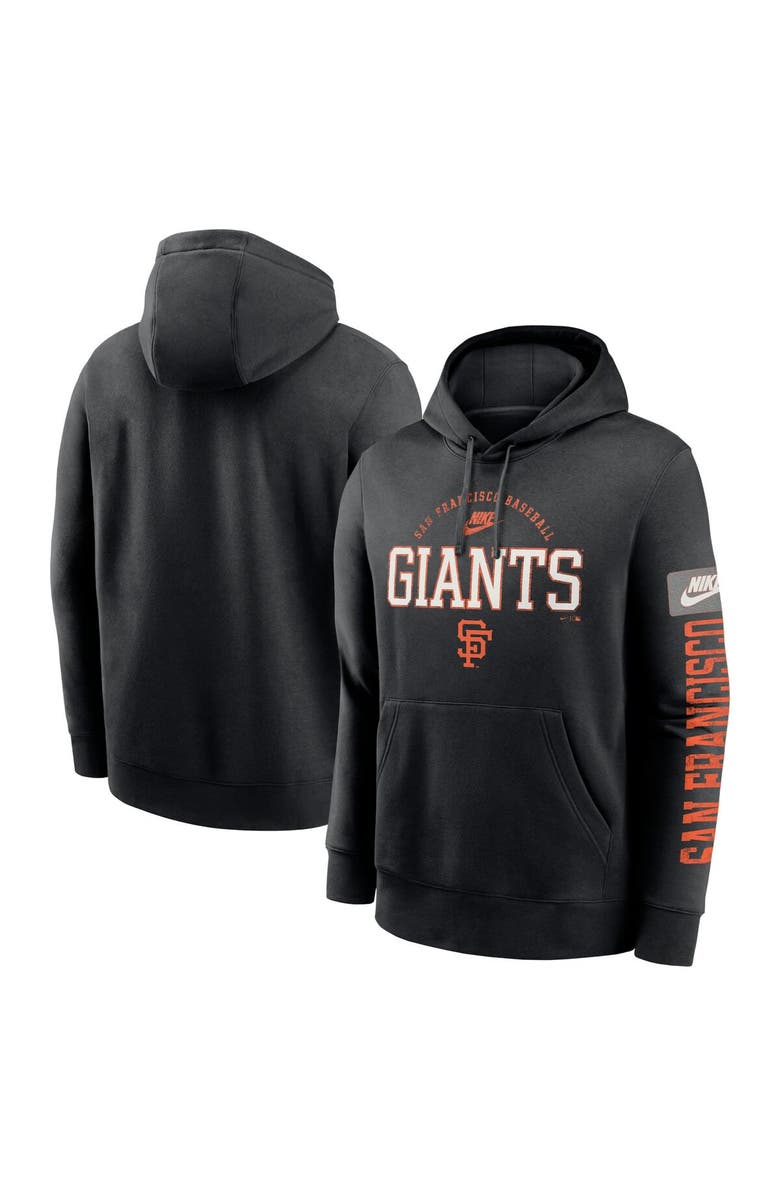 Nike Men's Nike Black San Francisco Giants Cooperstown Collection Splitter Club Fleece Pullover Hoodie, Alternate, color, Black