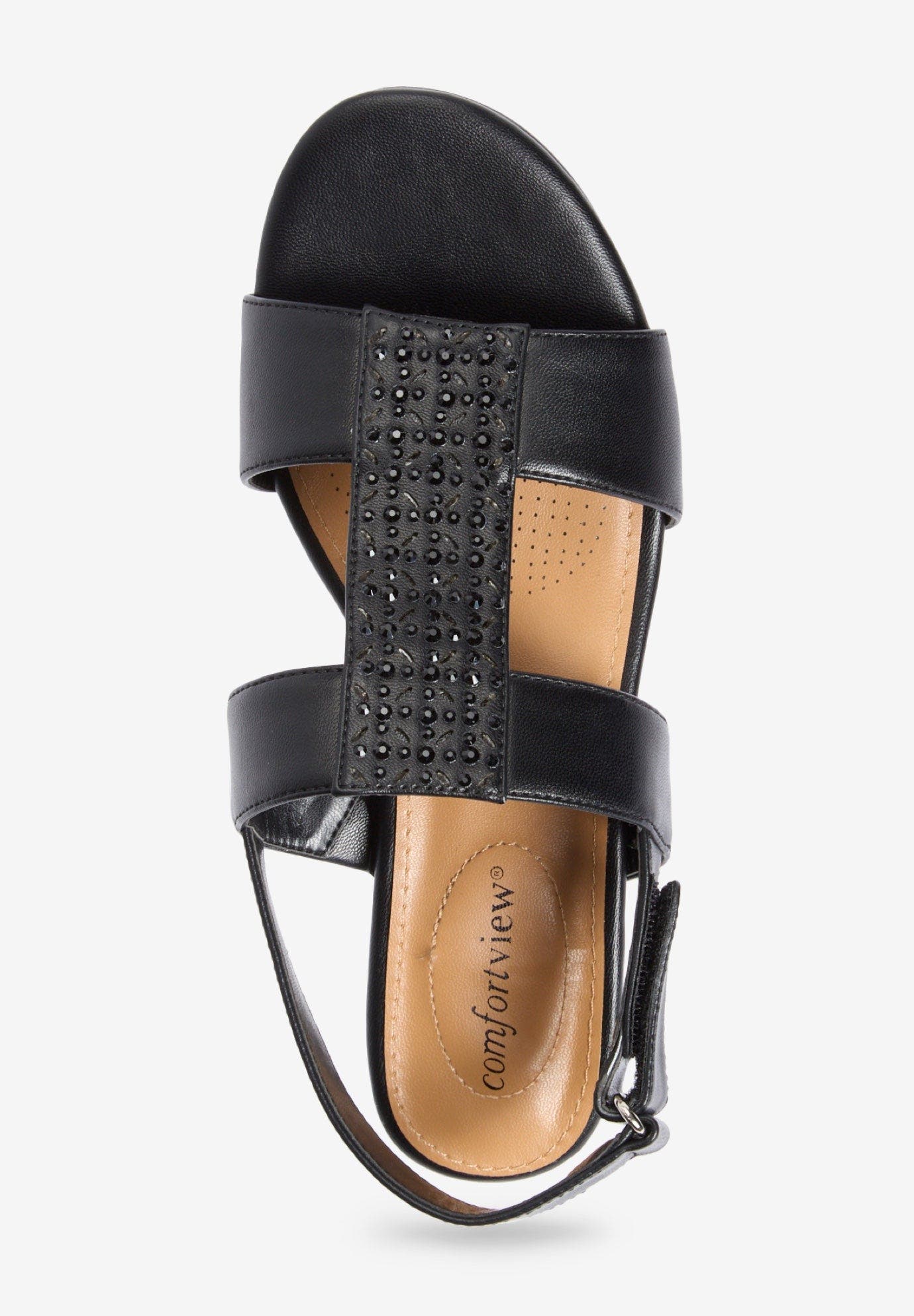 Comfortview The Lila Sandal, Alternate, color, Black