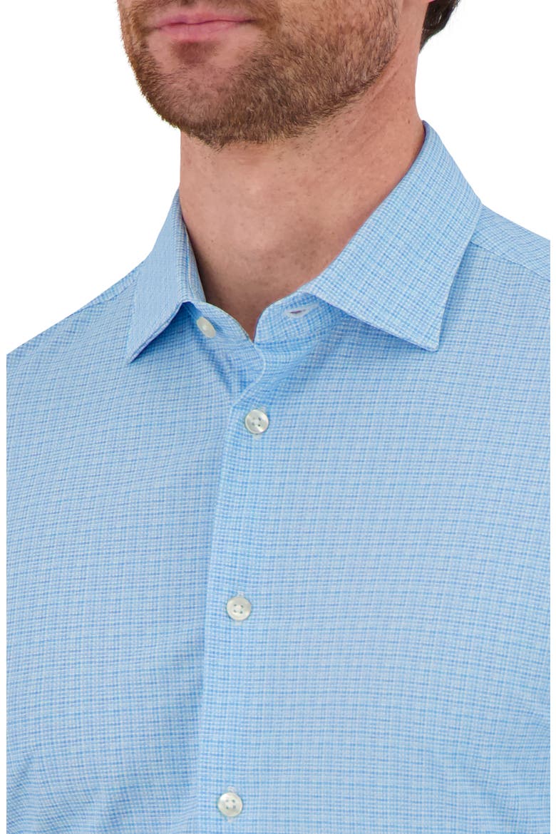 Modern Fit Microcheck Tech Stretch Dress Shirt, Alternate, color, LIGHT BLUE