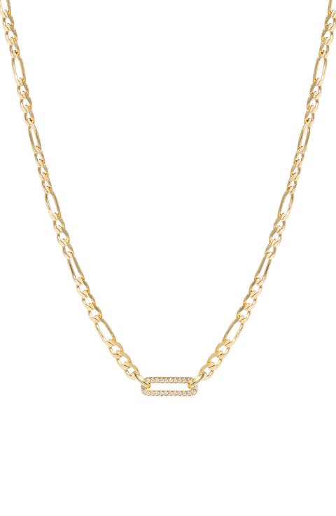 Pavé Figaro Chain Necklace
