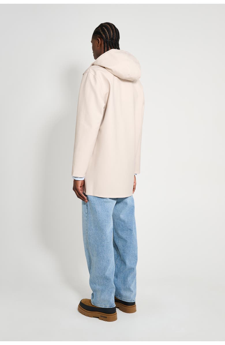 Stutterheim Stockholm Long Sleeve Hooded Raincoat, Alternate, color, Light Sand