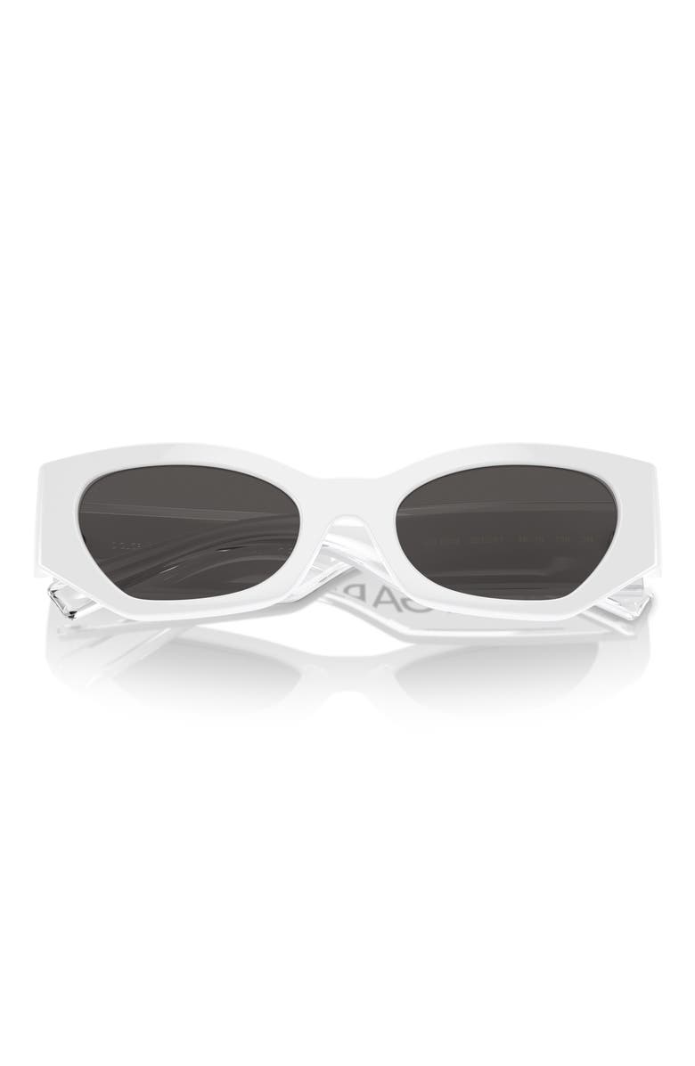 Dolce&Gabbana Kids' 48mm Small Cat Eye Sunglasses, Alternate, color, White / Dark Grey
