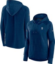 FANATICS Women's Fanatics Heather Deep Sea Blue Seattle Kraken Authentic Pro Pullover Hoodie