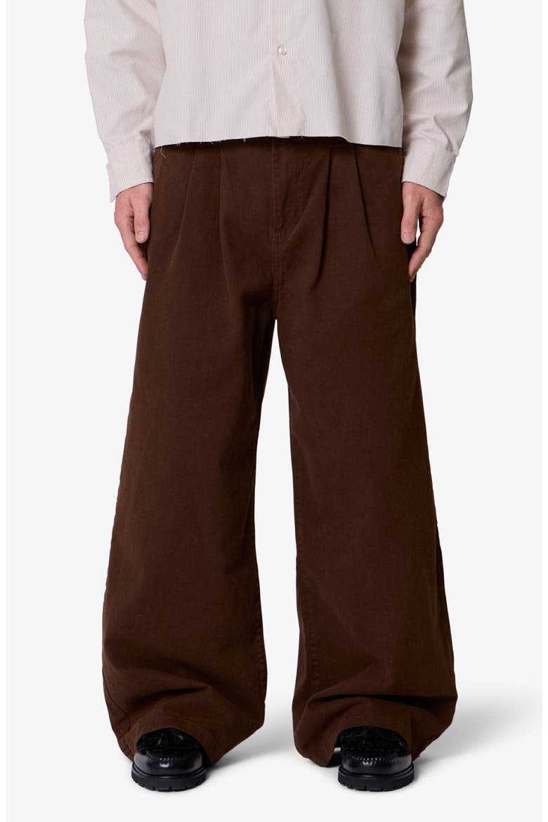 Cotton Twill Barrel Pants, Main, color, BROWN