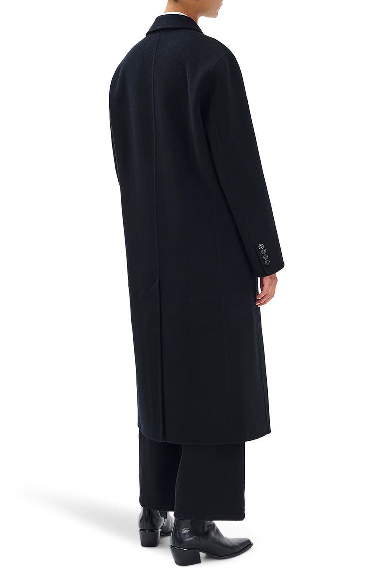 Vasso Double Breasted Wool Blend Coat, Alternate, color, BLACK