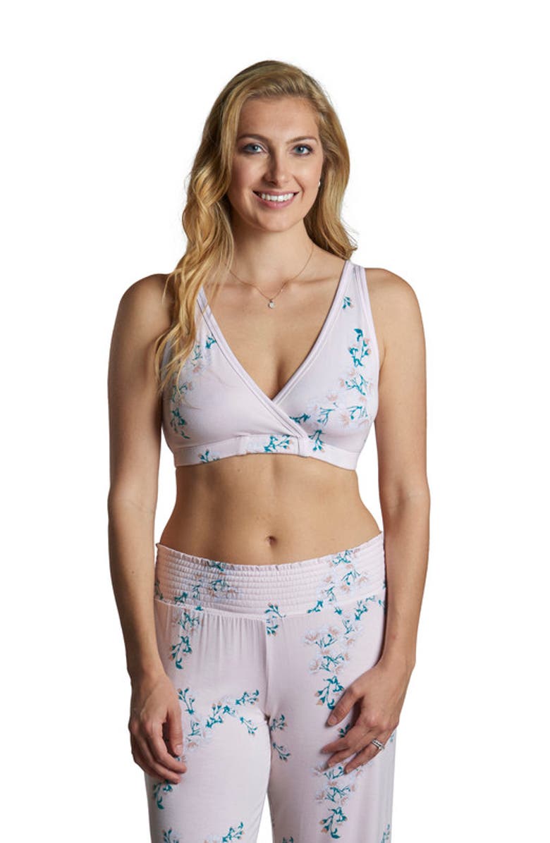 Everly Grey Paisley During & After 3-Piece Maternity/Nursing Sleep Bras, Alternate, color, Lily