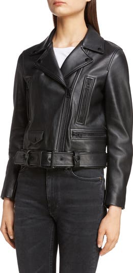 ★Acne Studios★ Acne Mock Classic Biker Leather Women's Jac Acne Studios Mock Core Leather Moto Jacket | Nordstrom