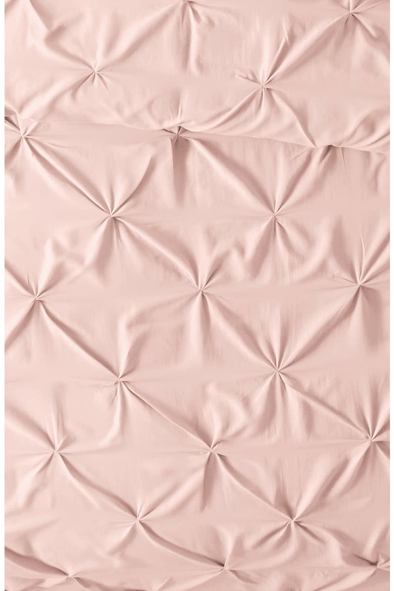 HOME SPUN Premium Ultra Soft 3-Piece Pinch Pleat Duvet Cover Set, Alternate, color, BLUSH
