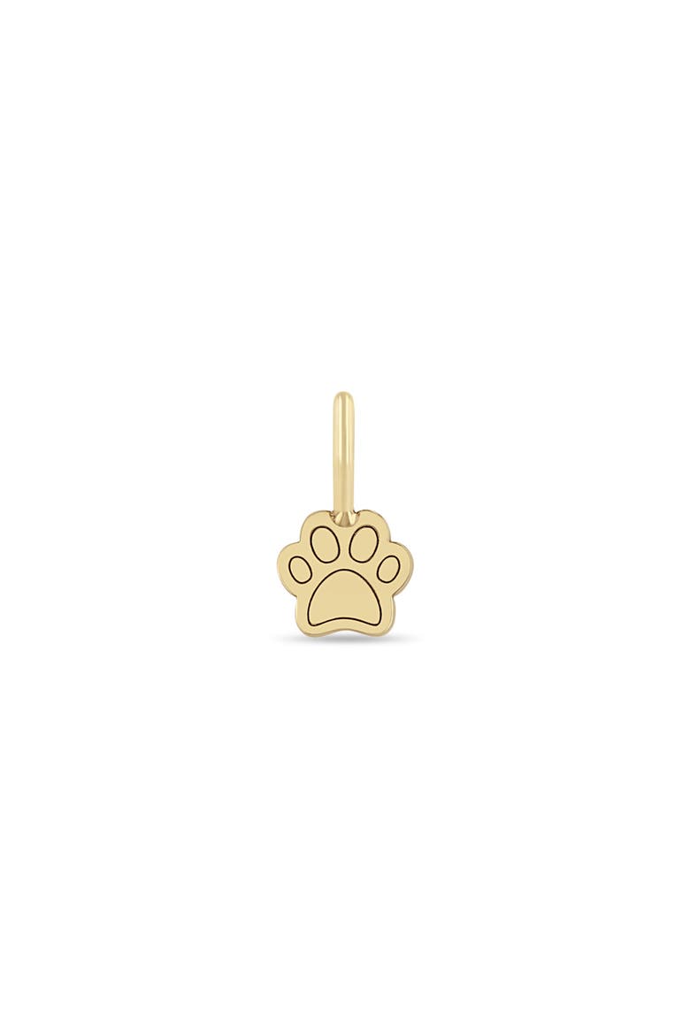 Midi Bitty Dog Paw Charm, Main, color, YELLOW GOLD