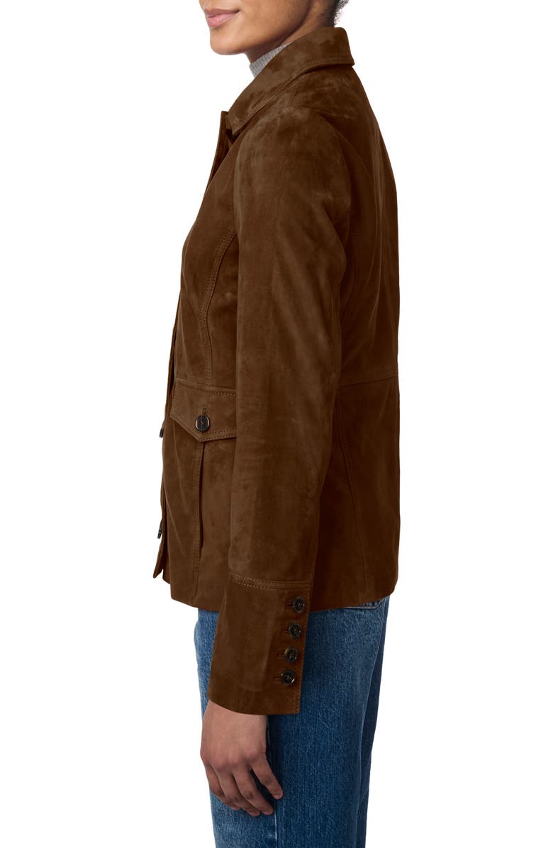 Bernardo Suede Shirt Jacket, Alternate, color,