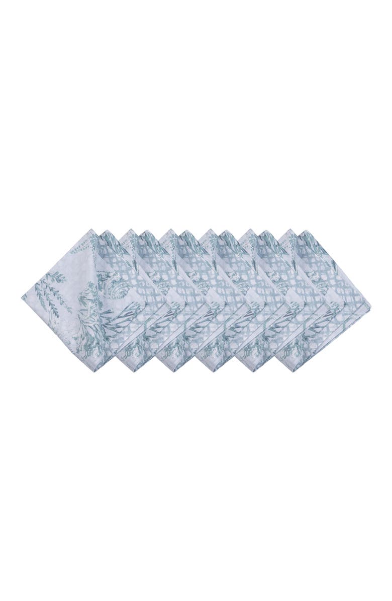 C&F Home Cerulean Breeze Coastal Marine  Set of 6 Cloth Napkins, Main, color, Blue