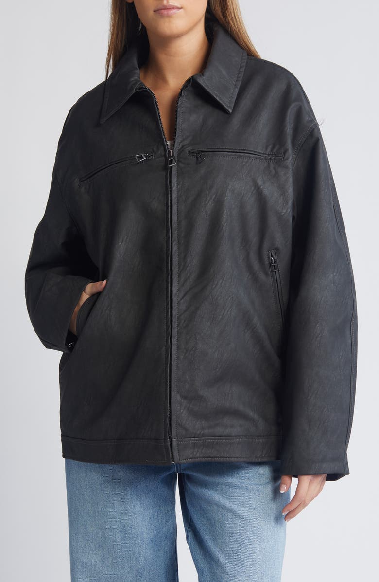 Mistress Rocks Oversize Faux Leather Jacket, Alternate, color, 