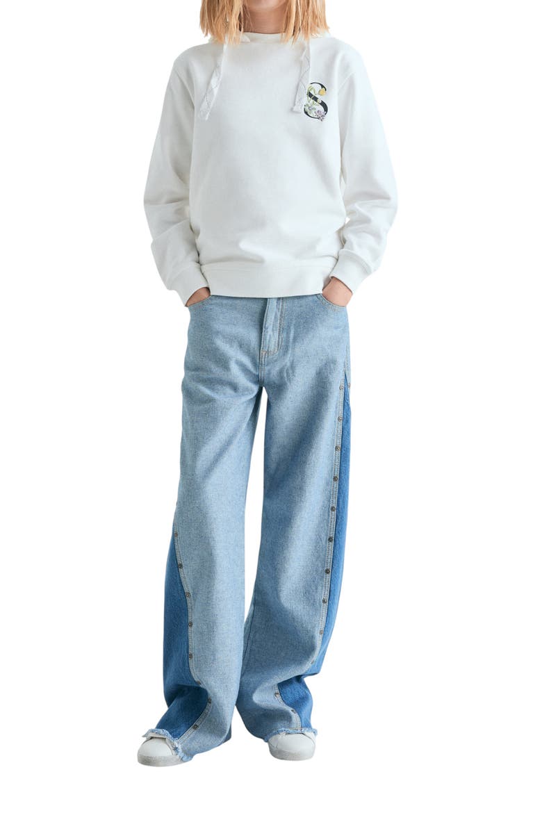 Scalpers Girl's sweatshirt with garden motif, Alternate, color, White