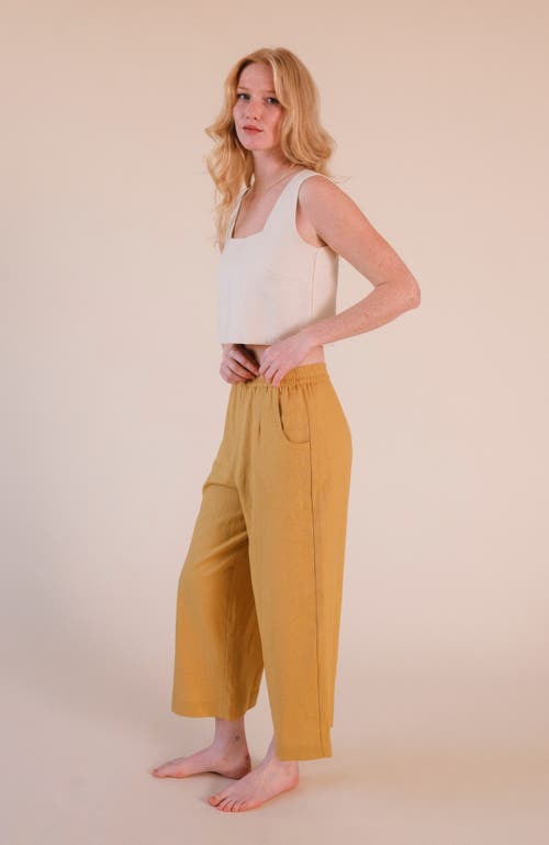 Poplinen Nin Linen Pant In Gold