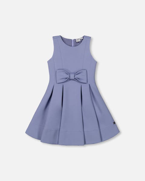 Little Girl's Neoprene Bow Dress Old Blue