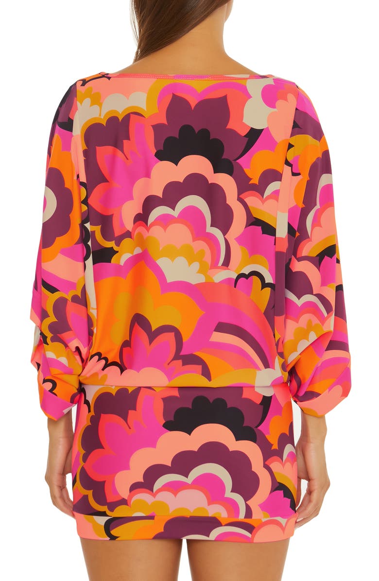 Trina Turk Fan Faire Cover-Up Tunic Dress, Alternate, color, 