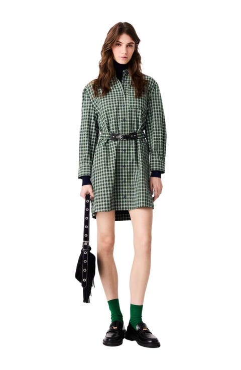 Short shirt dress with rhinestones