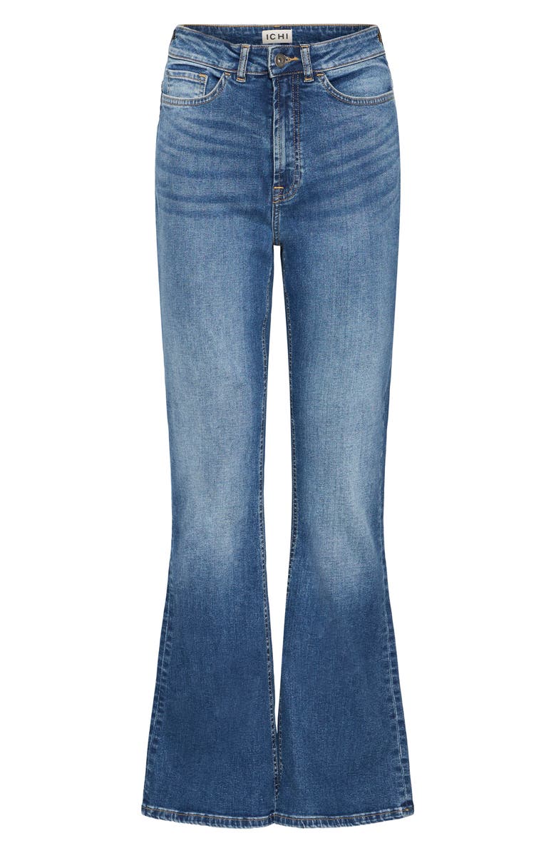 ICHI Twiggy Flared HIgh Waist Jeans, Alternate, color, Medium Blue